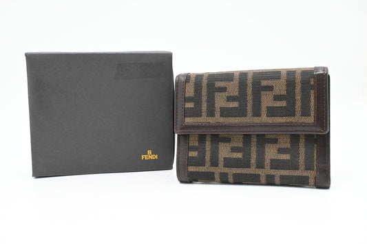 Fendi Compact Wallet in Zucca Canvas