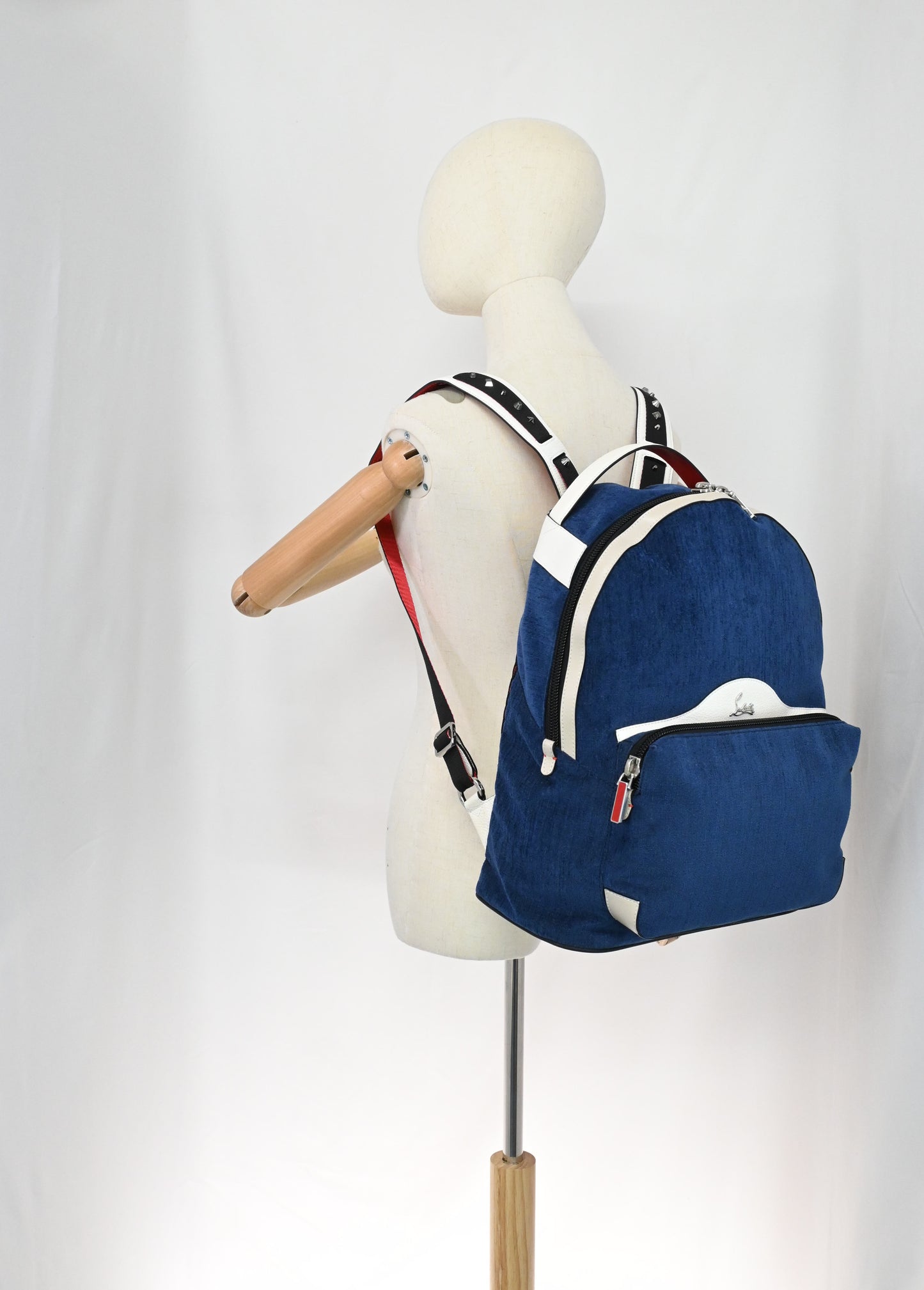 Louboutin Backloubi Backpack in Blue Velvet