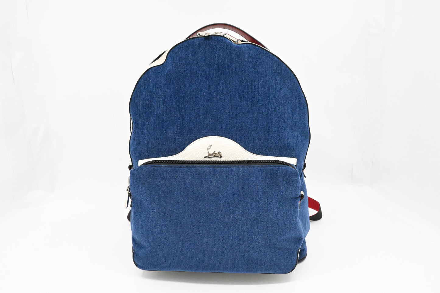 Louboutin Backloubi Backpack in Blue Velvet