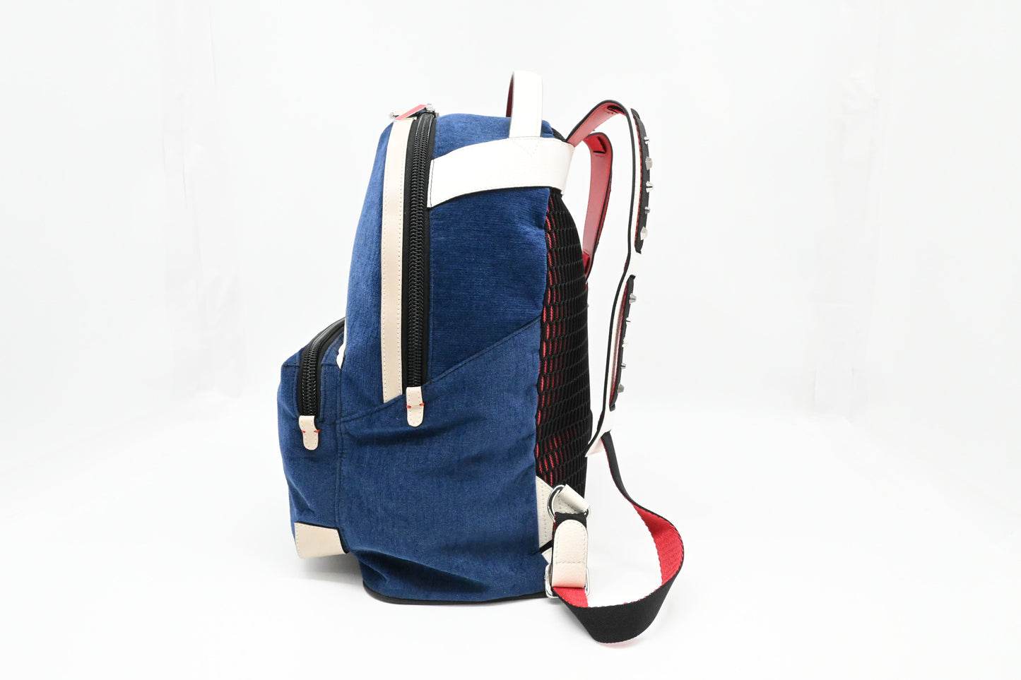 Louboutin Backloubi Backpack in Blue Velvet