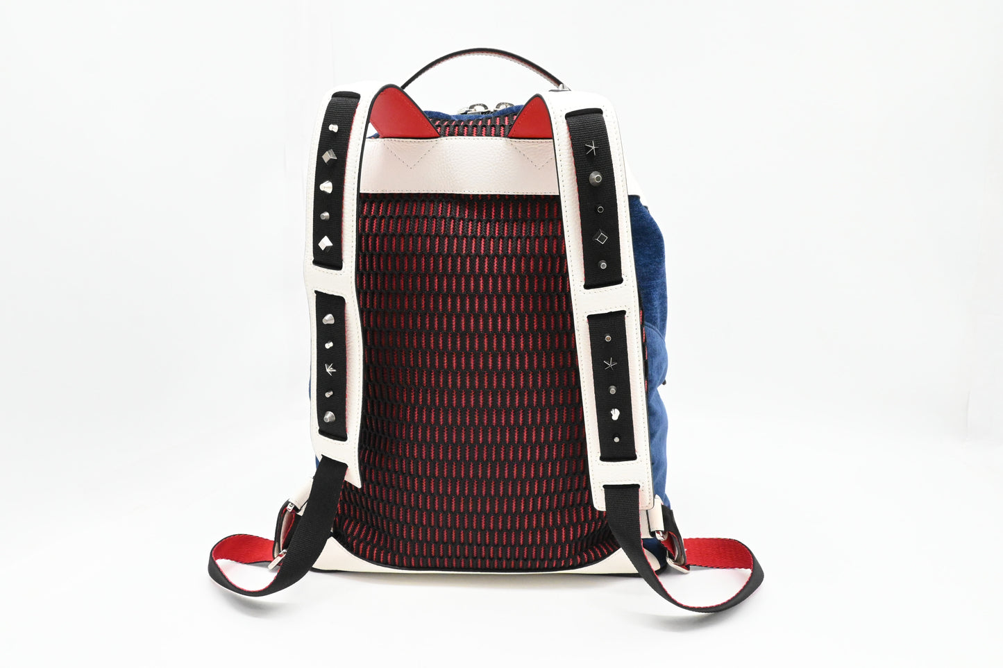 Louboutin Backloubi Backpack in Blue Velvet
