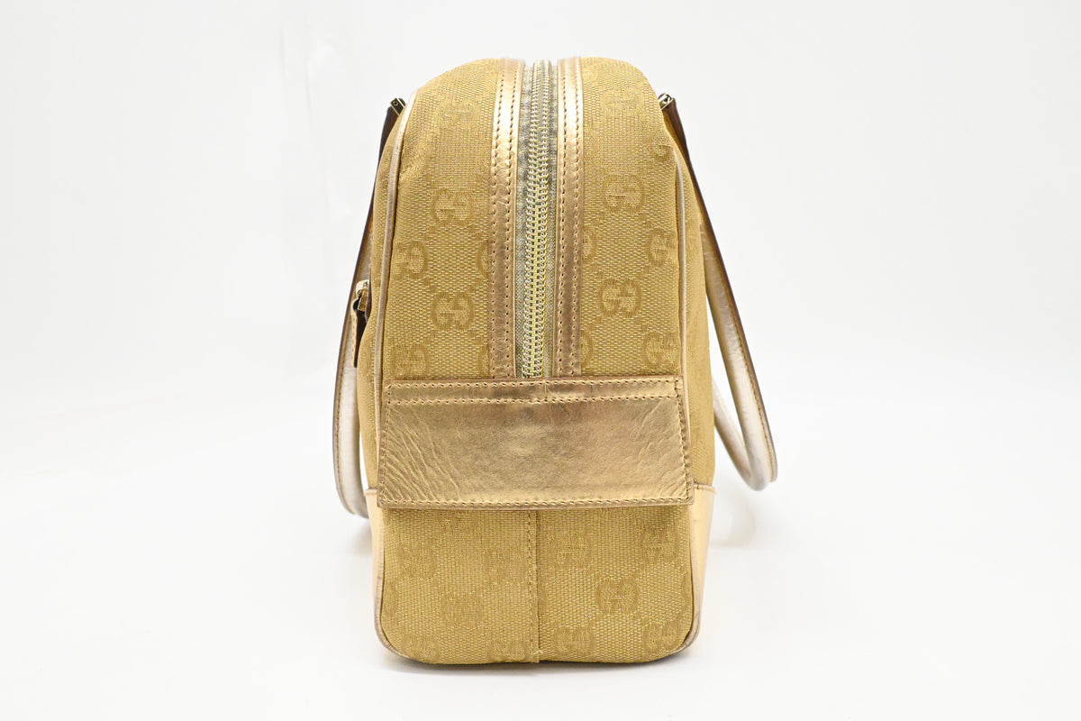 Gucci Boston Bag in Gold Canvas
