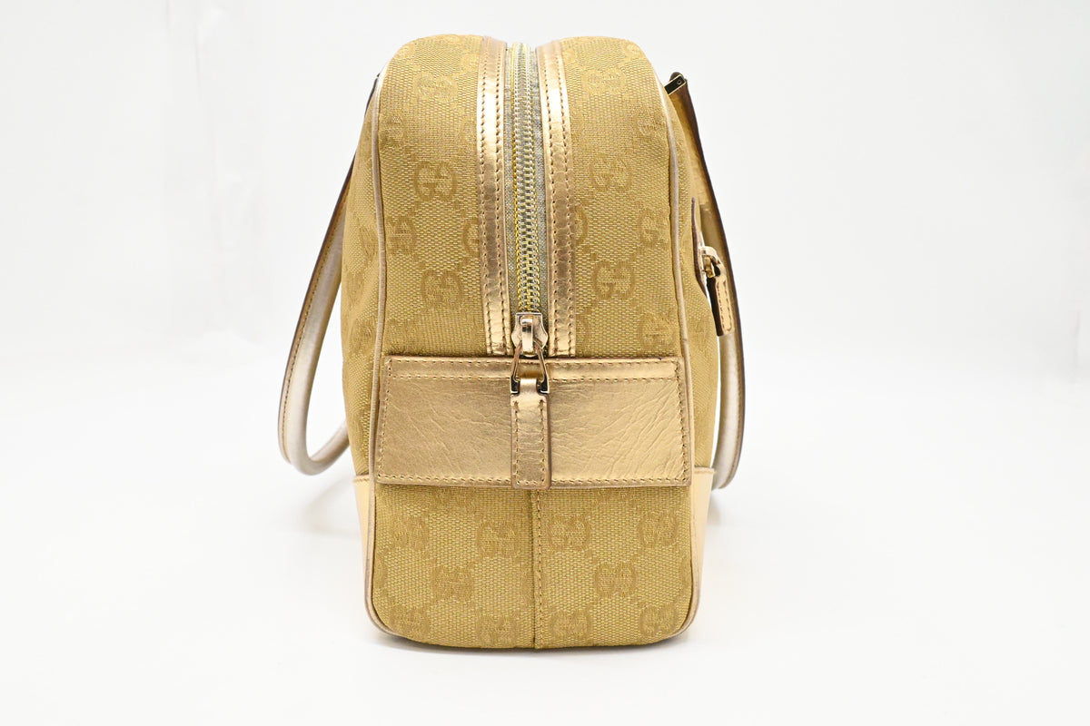 Gucci Boston Bag in Gold Canvas