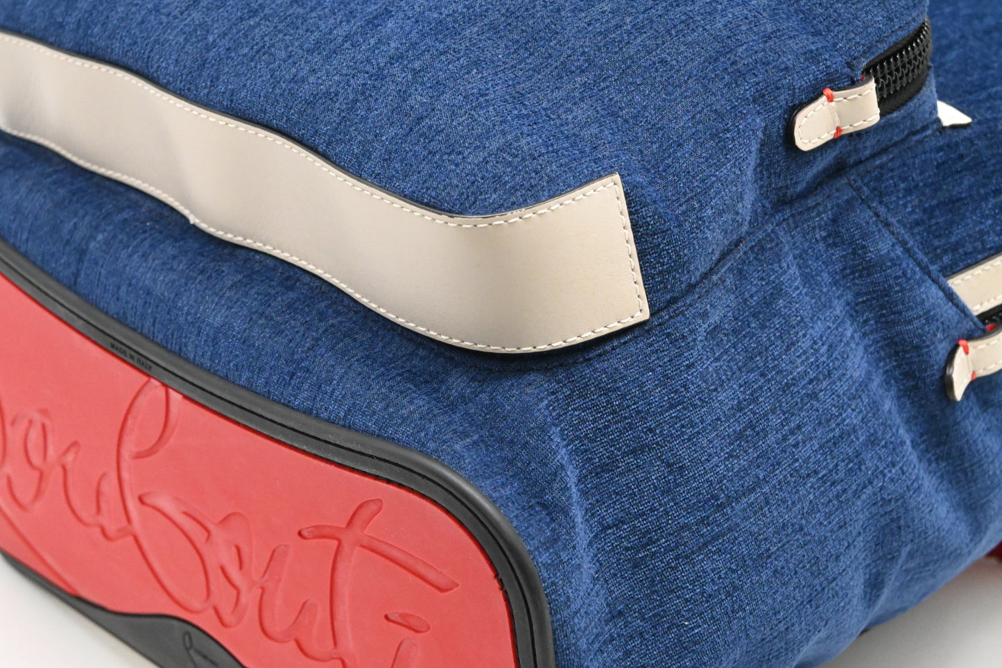 Louboutin Backloubi Backpack in Blue Velvet