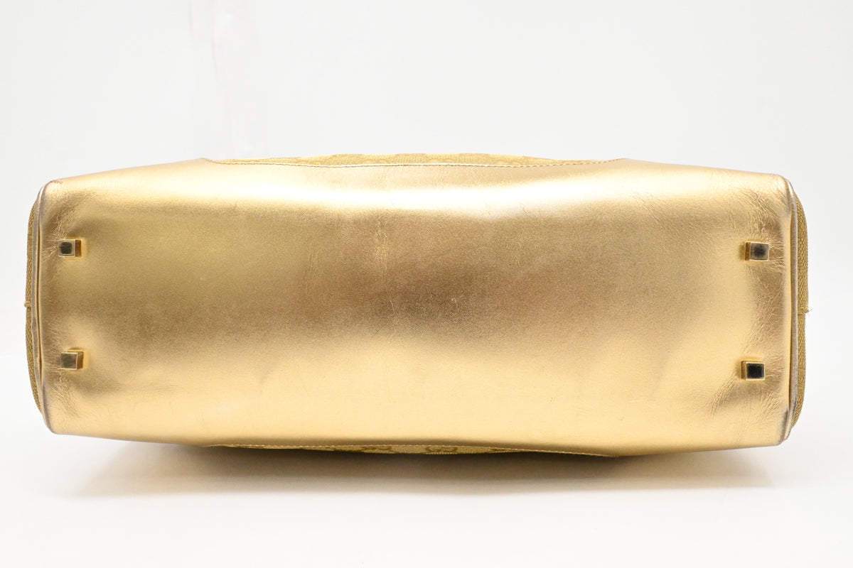 Gucci Boston Bag in Gold Canvas