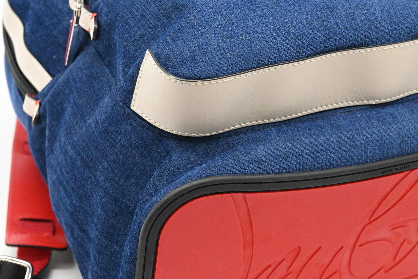 Louboutin Backloubi Backpack in Blue Velvet