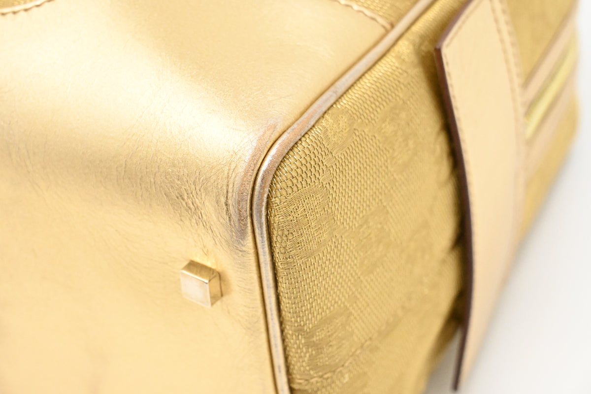 Gucci Boston Bag in Gold Canvas