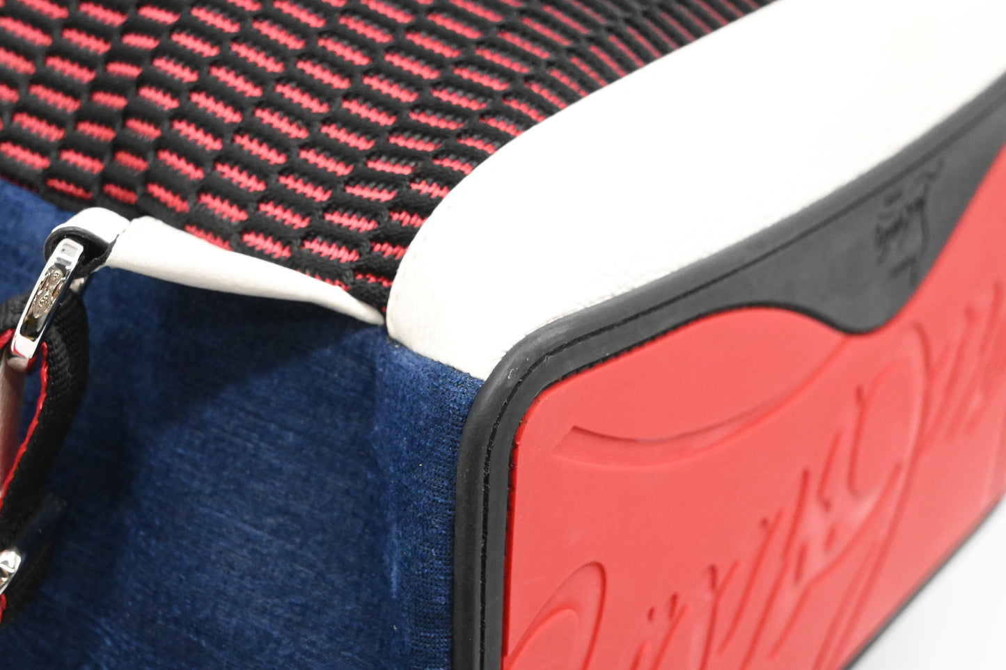Louboutin Backloubi Backpack in Blue Velvet