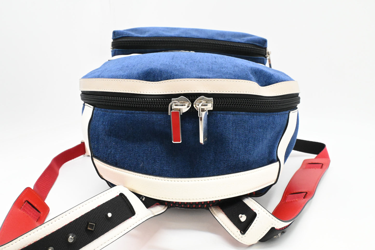 Louboutin Backloubi Backpack in Blue Velvet