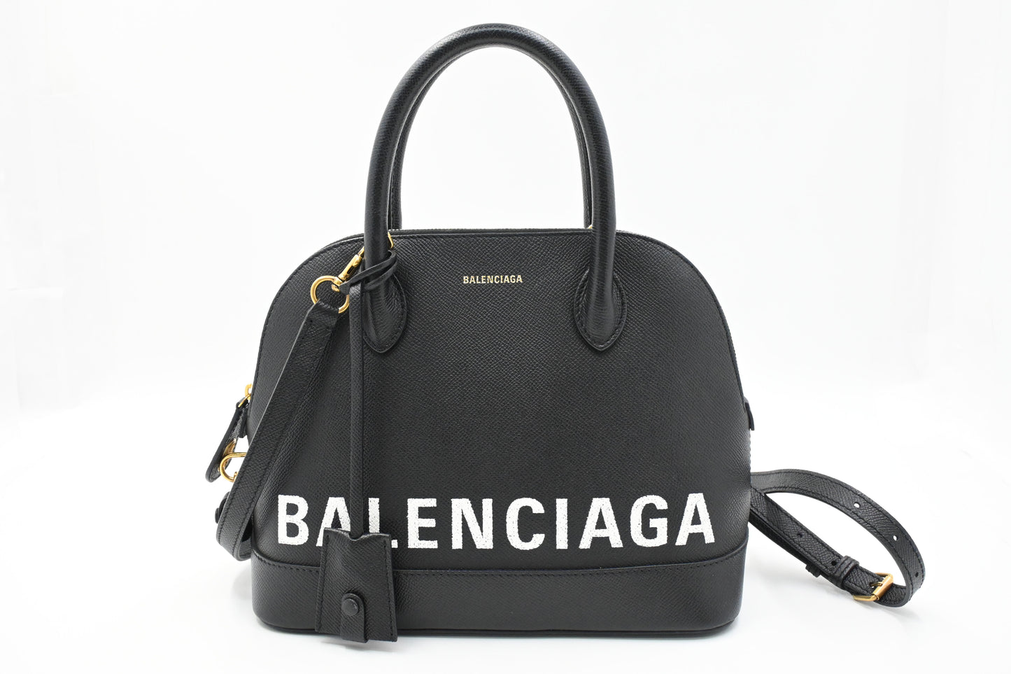 Balenciaga Ville Top-Handle Bag in Black Leather