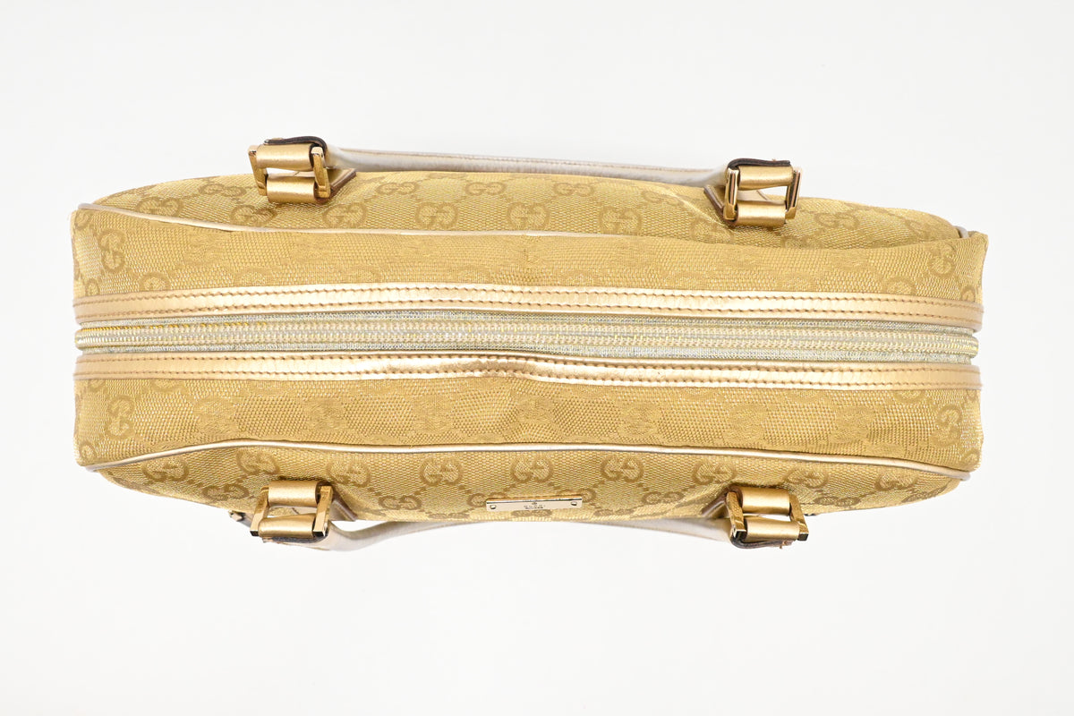 Gucci Boston Bag in Gold Canvas
