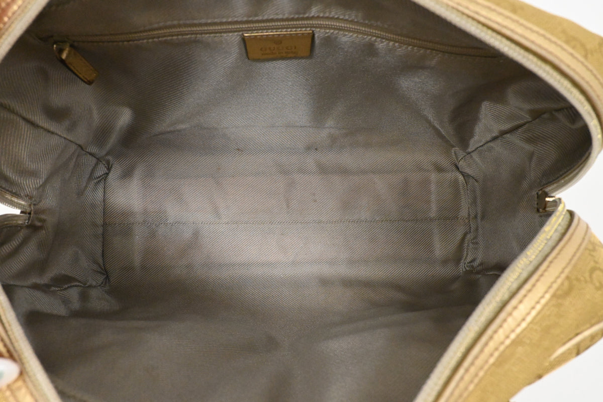 Gucci Boston Bag in Gold Canvas