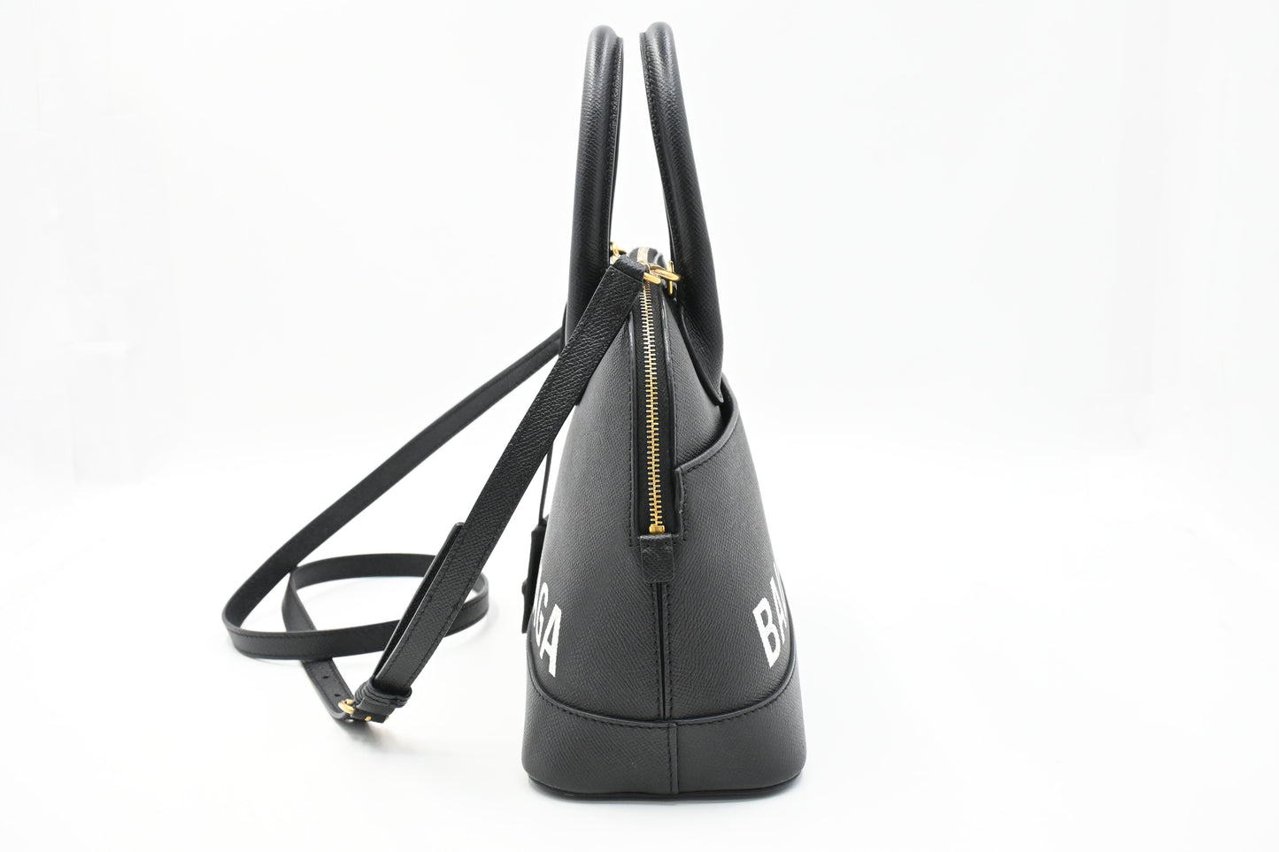 Balenciaga Ville Top-Handle Bag in Black Leather