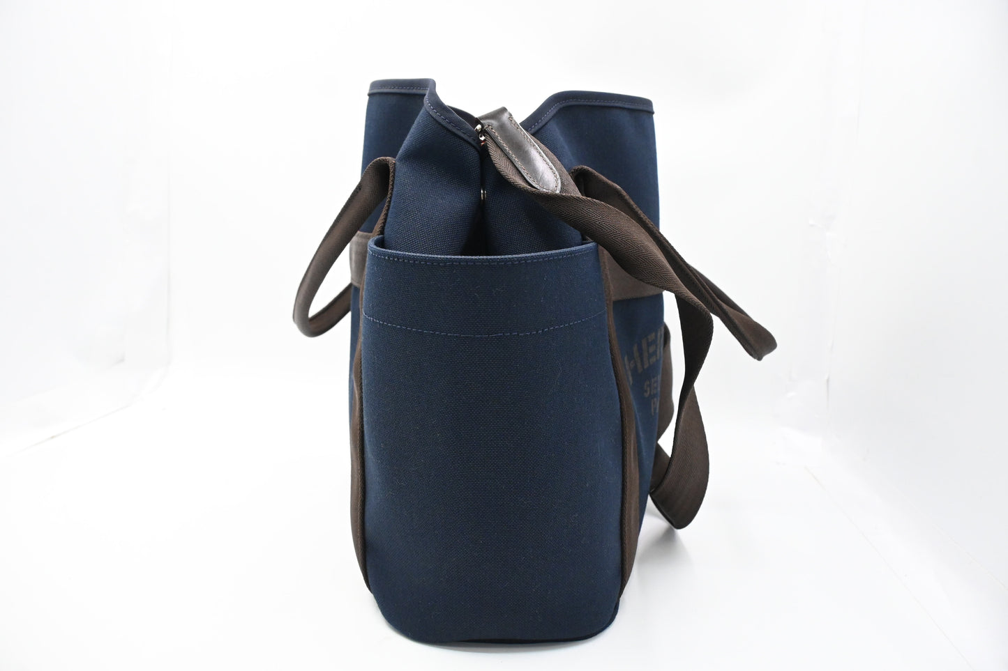 Hermes Sac de Pansage/Grooming Bag in Navy Blue Canvas