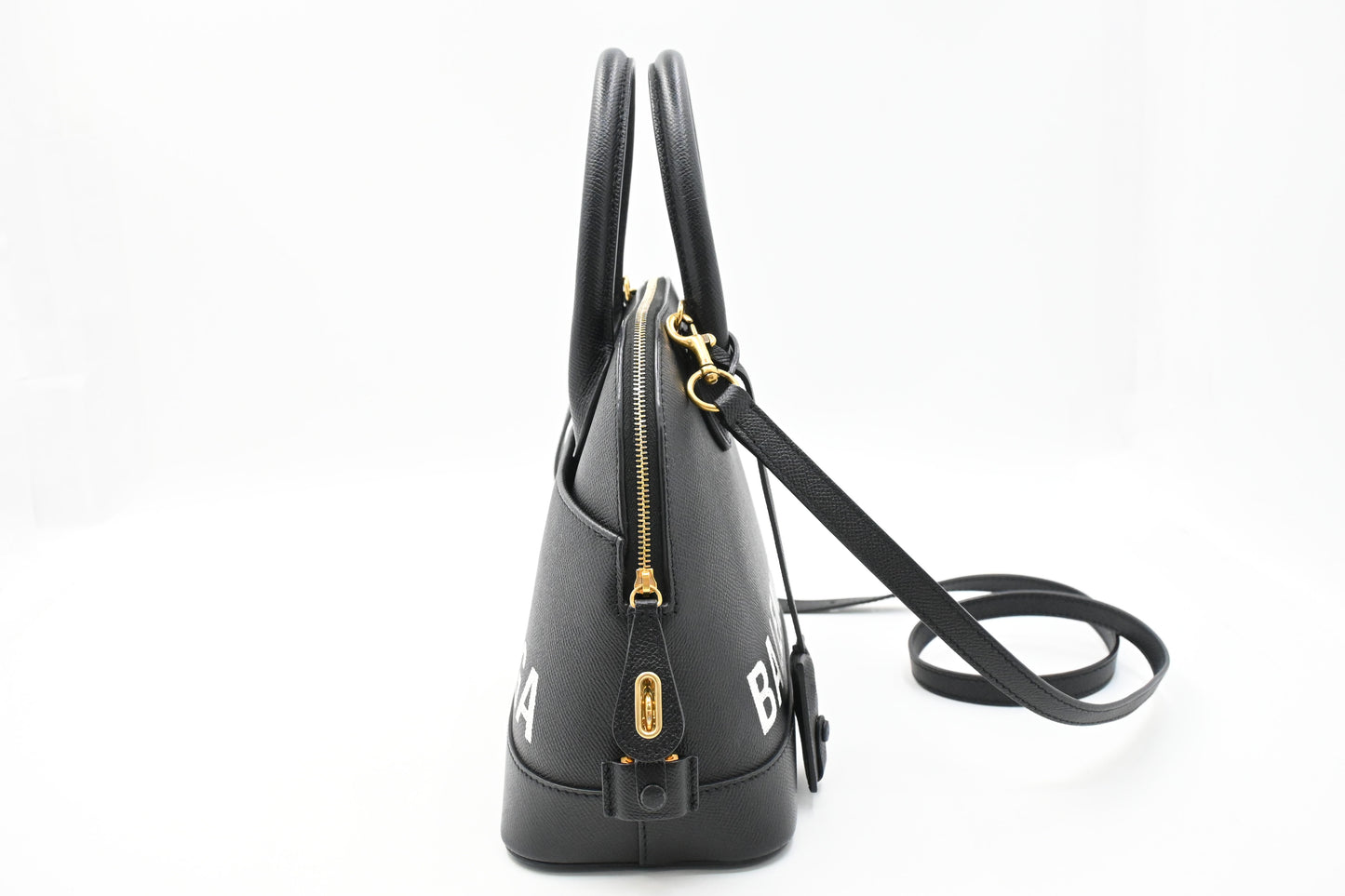 Balenciaga Ville Top-Handle Bag in Black Leather