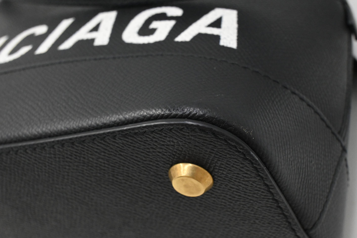 Balenciaga Ville Top-Handle Bag in Black Leather