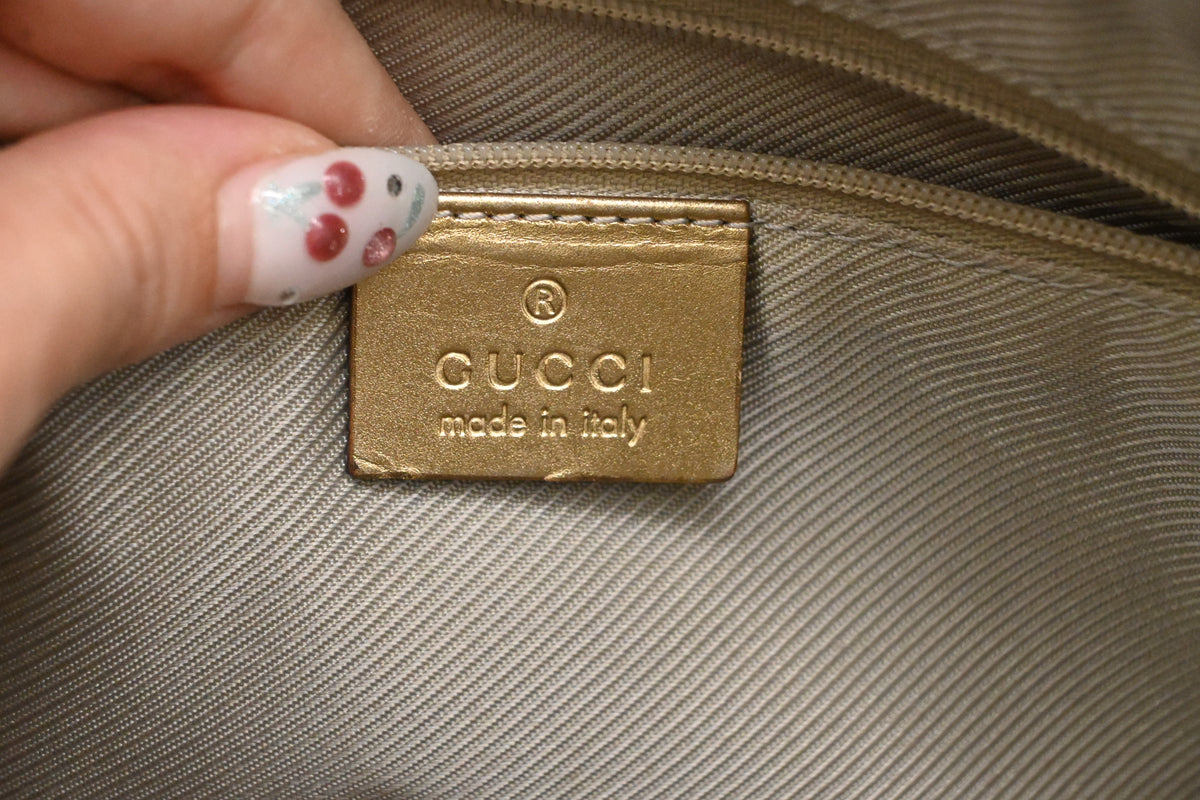 Gucci Boston Bag in Gold Canvas
