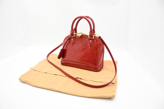 Louis Vuitton Alma BB in Red Vernis Leather