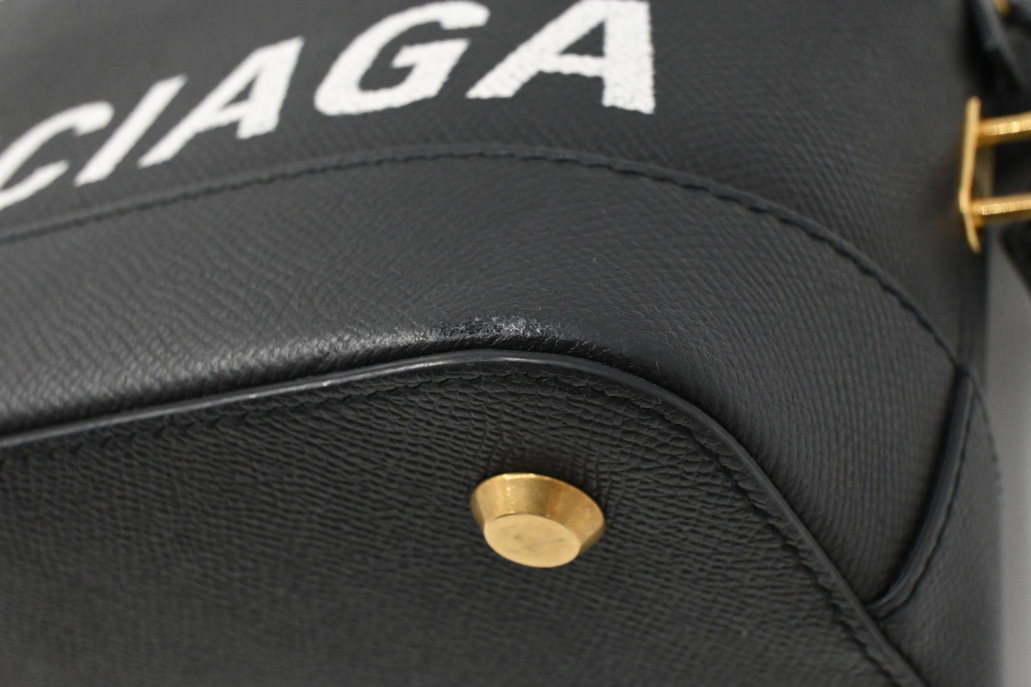 Balenciaga Ville Top-Handle Bag in Black Leather