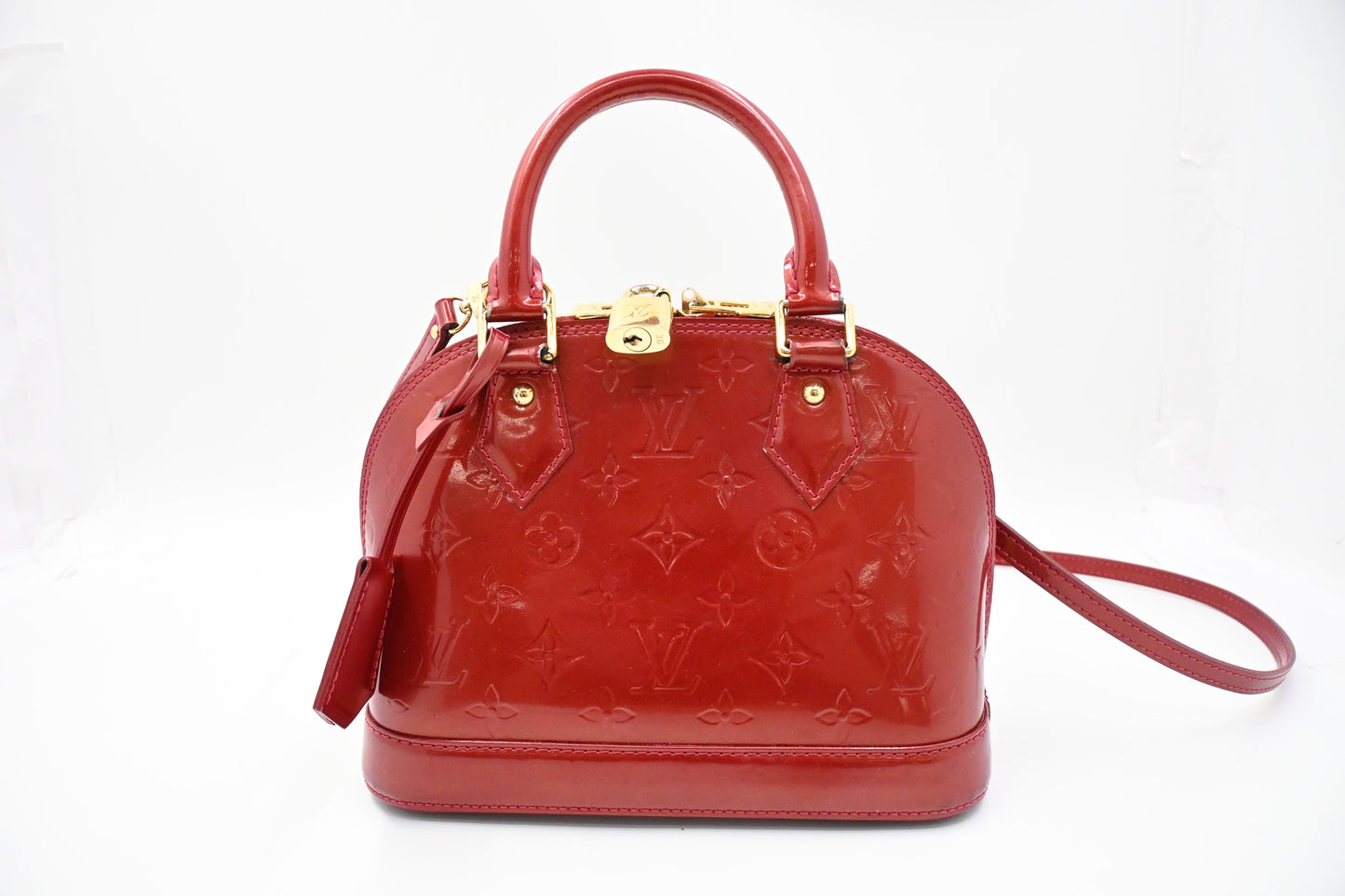 Louis Vuitton Alma BB in Red Vernis Leather