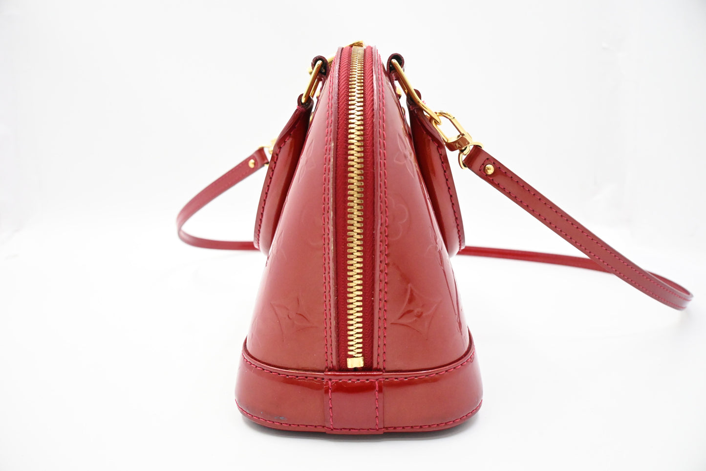 Louis Vuitton Alma BB in Red Vernis Leather