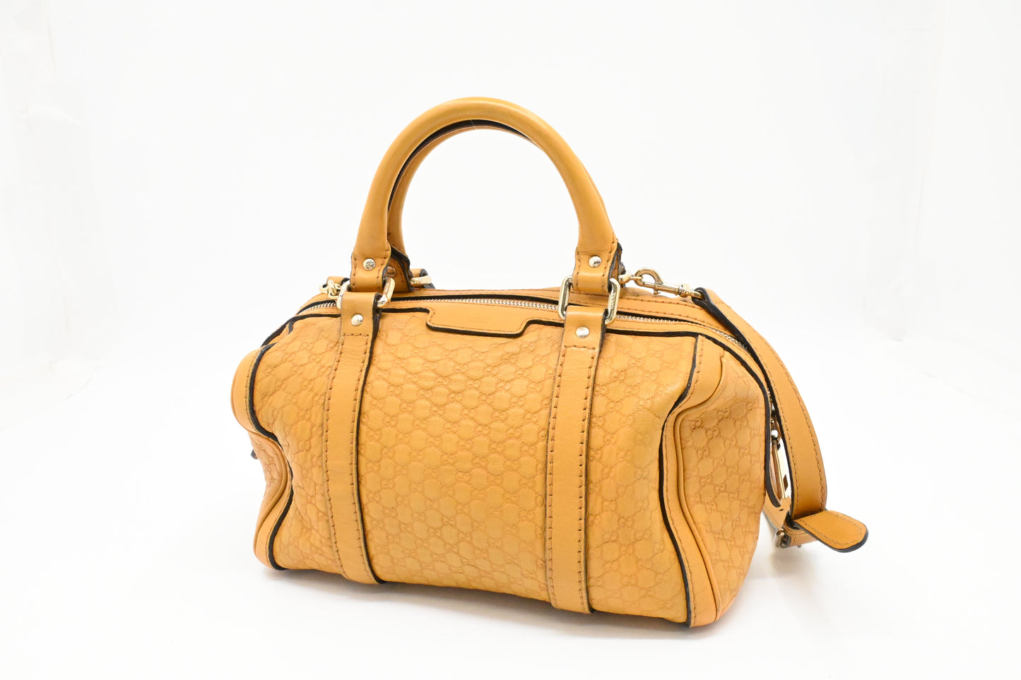 Gucci 2way Boston Bag in Yellow Micro Guccissima Leather