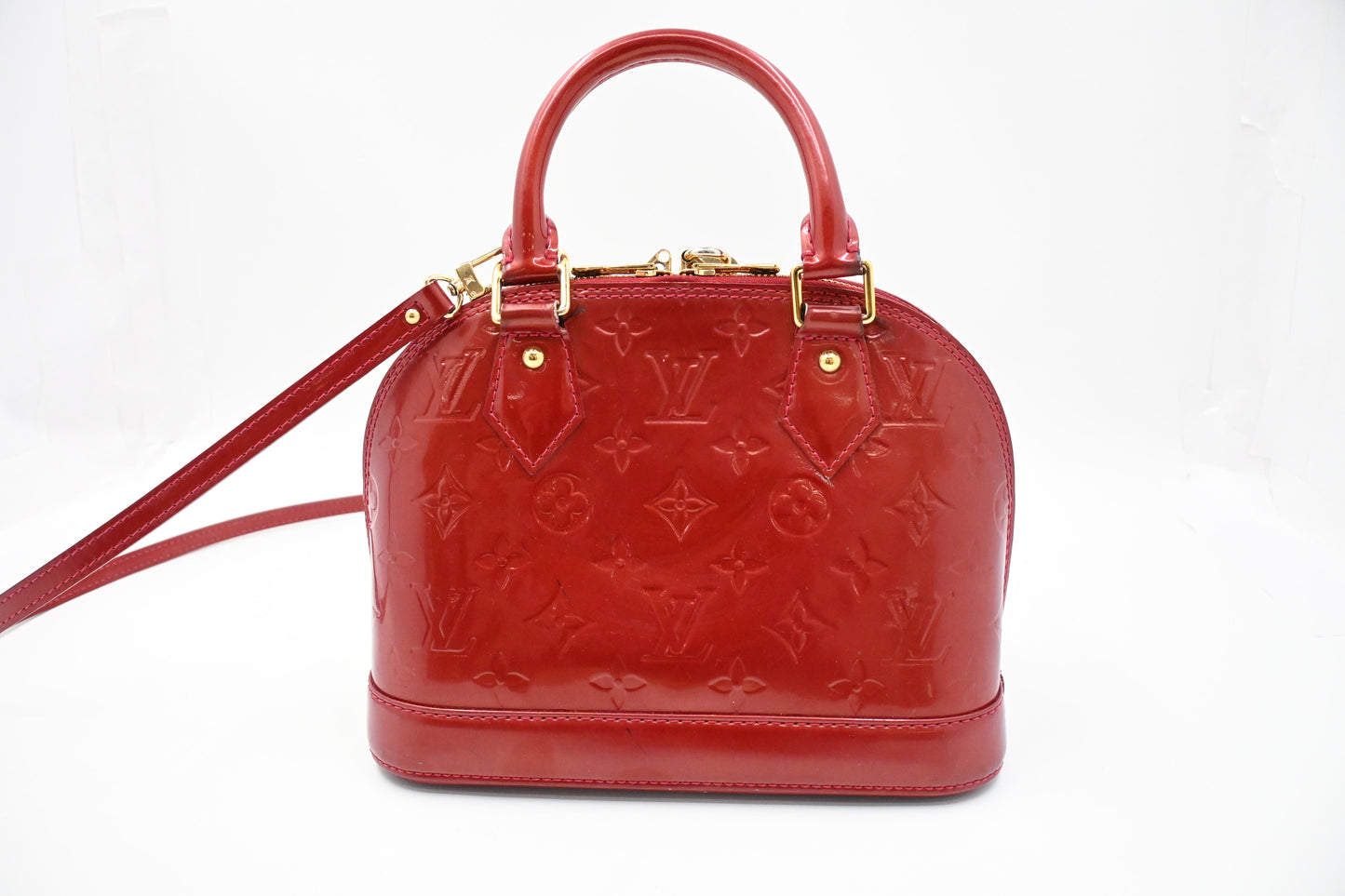 Louis Vuitton Alma BB in Red Vernis Leather