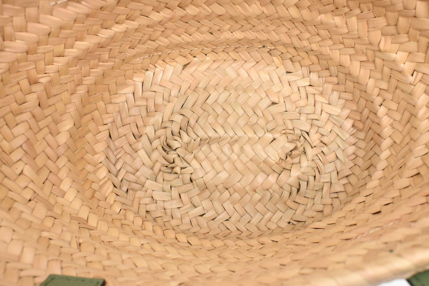 Loewe Basket Bag in Raffia and Green Calfskin