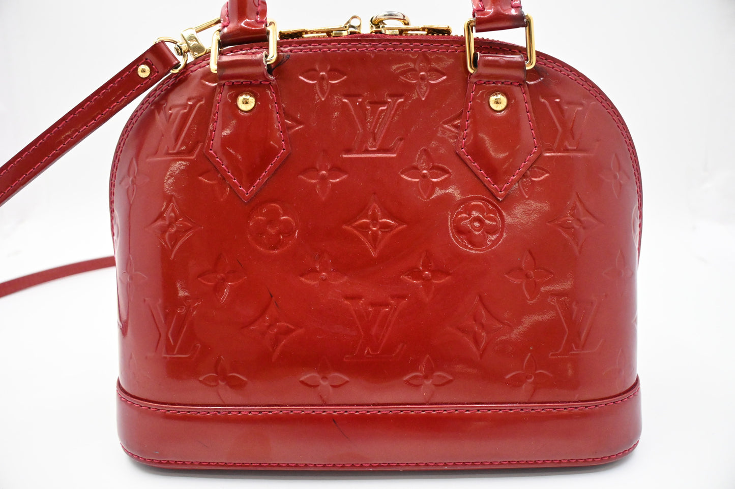 Louis Vuitton Alma BB in Red Vernis Leather