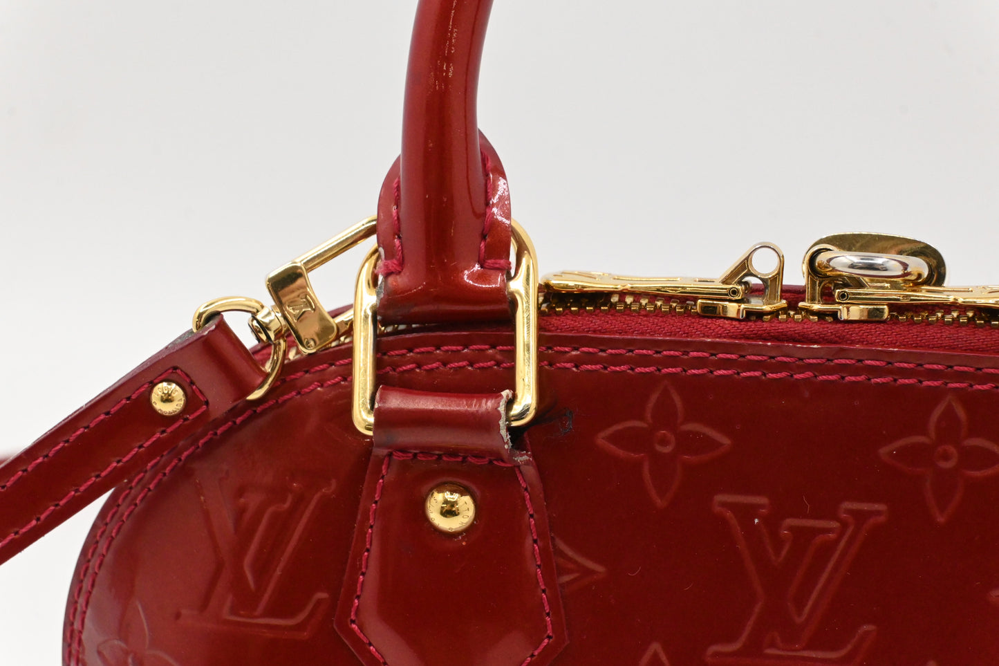 Louis Vuitton Alma BB in Red Vernis Leather