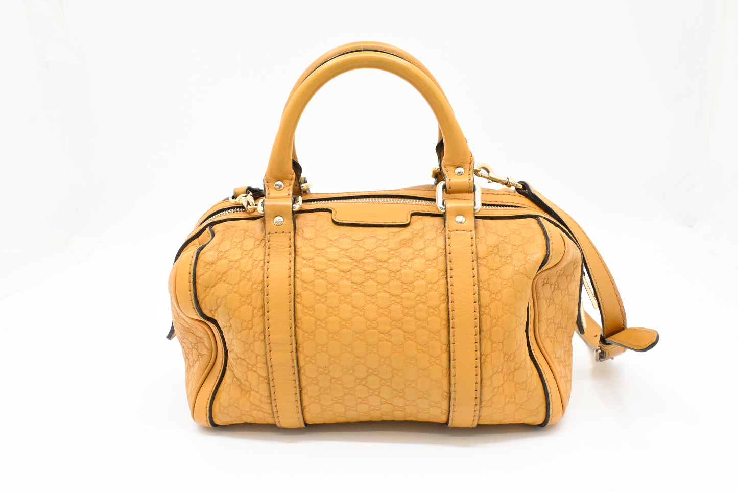 Gucci 2way Boston Bag in Yellow Micro Guccissima Leather