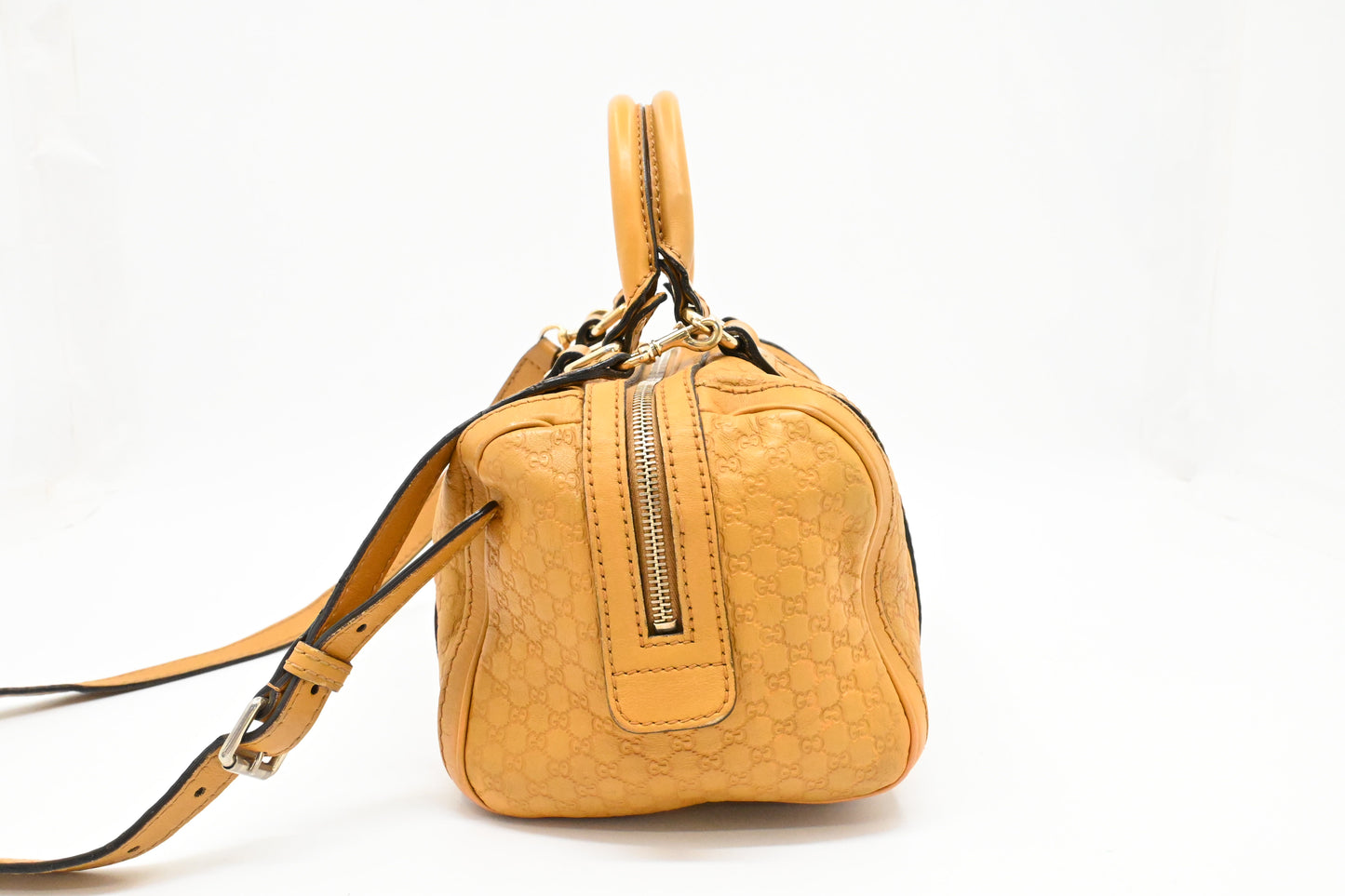 Gucci 2way Boston Bag in Yellow Micro Guccissima Leather