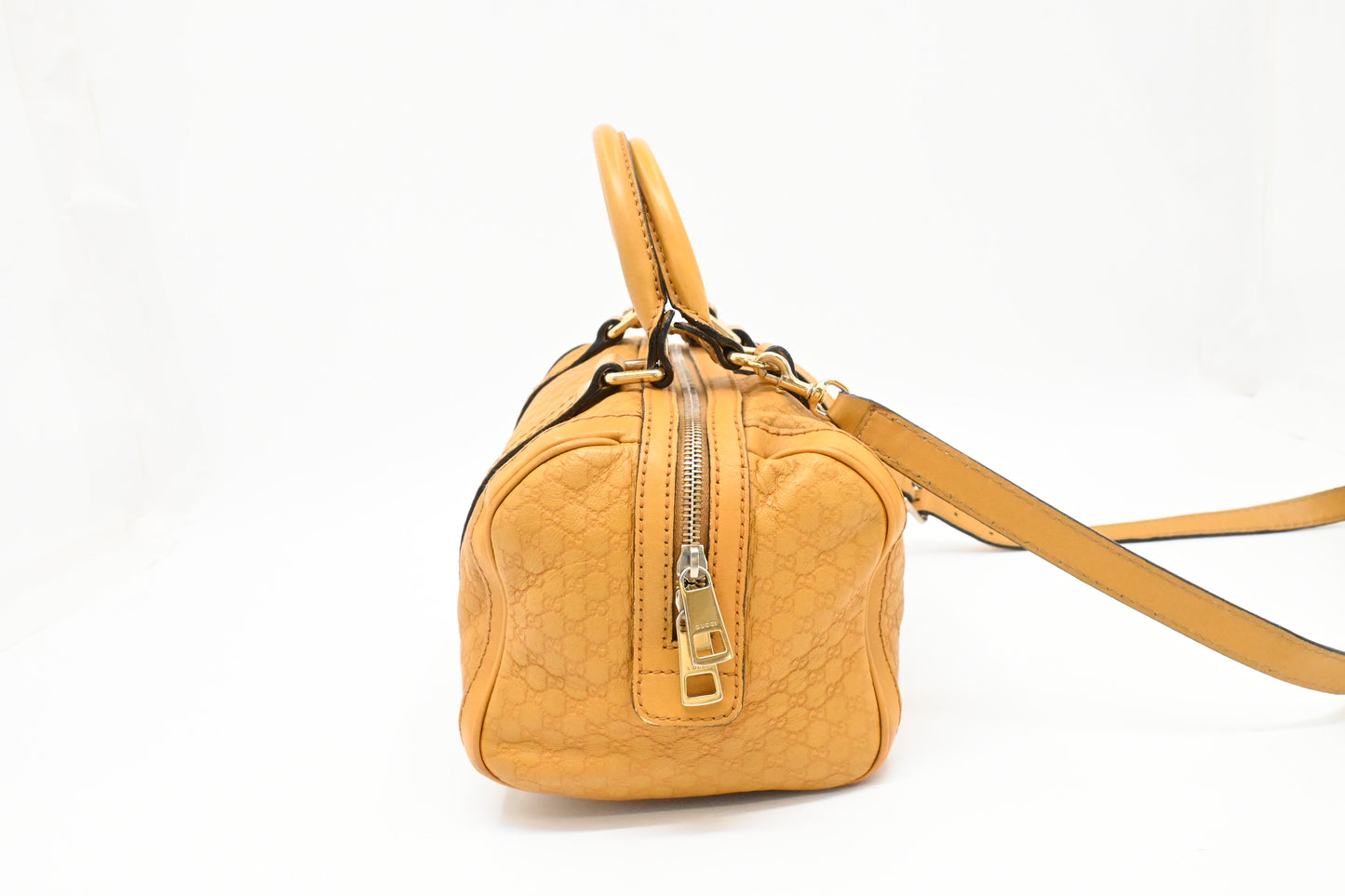 Gucci 2way Boston Bag in Yellow Micro Guccissima Leather