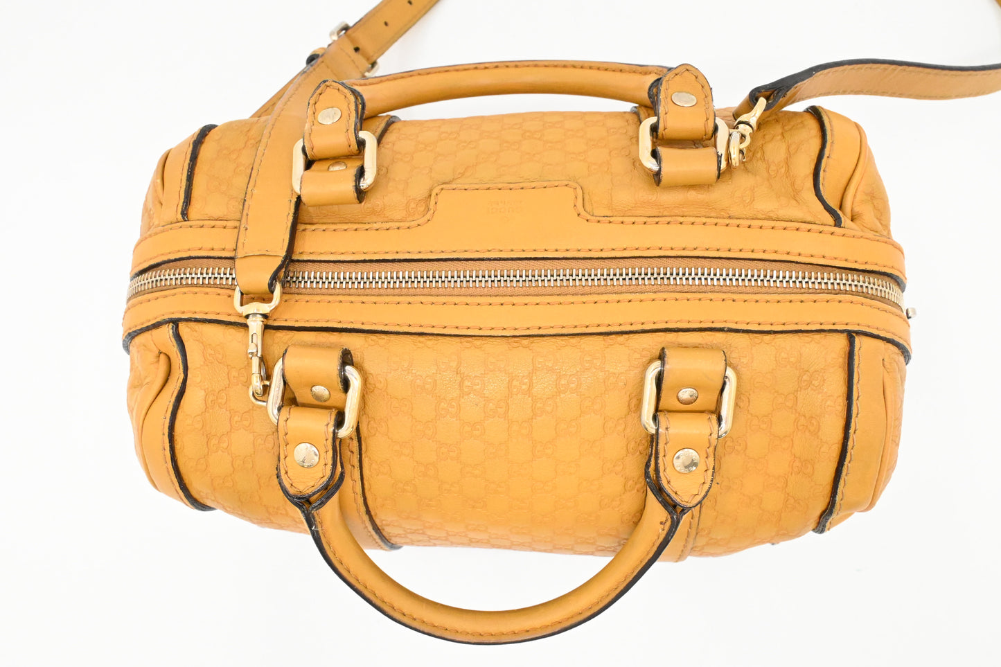 Gucci 2way Boston Bag in Yellow Micro Guccissima Leather