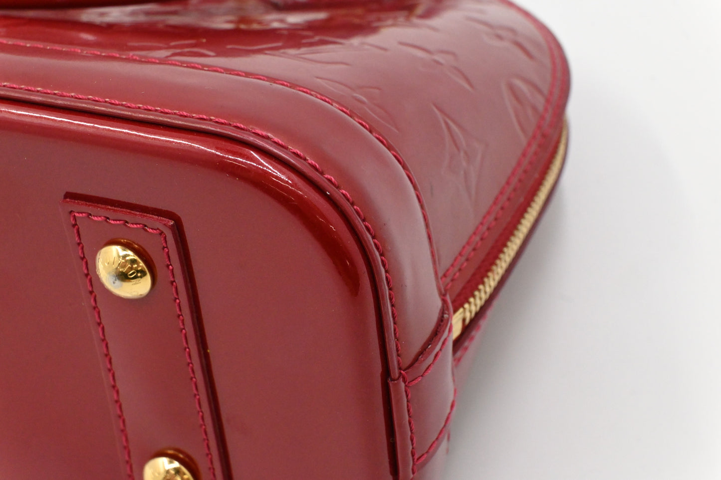 Louis Vuitton Alma BB in Red Vernis Leather