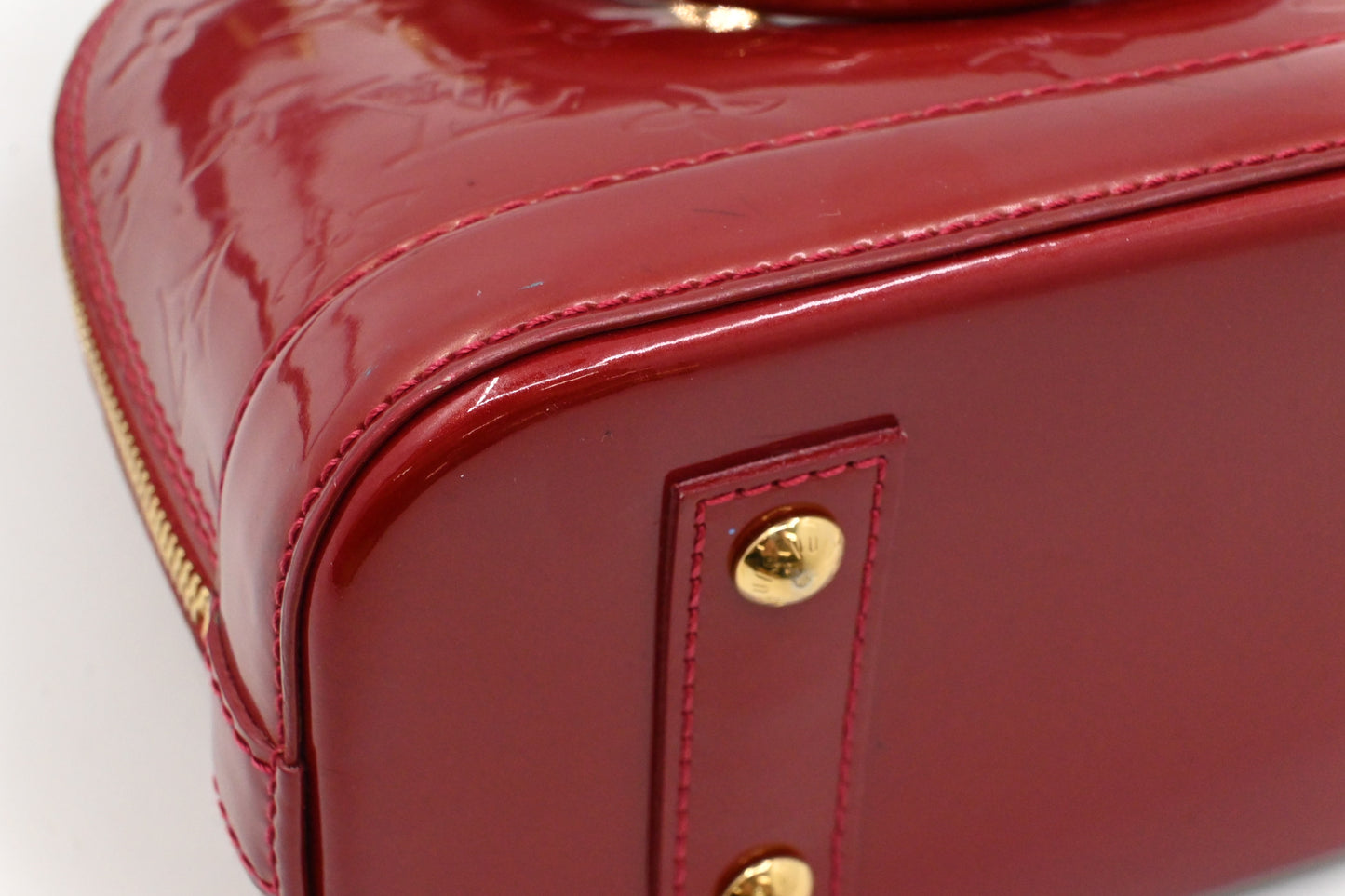 Louis Vuitton Alma BB in Red Vernis Leather