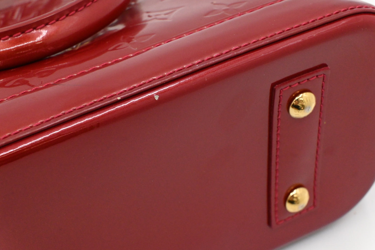 Louis Vuitton Alma BB in Red Vernis Leather