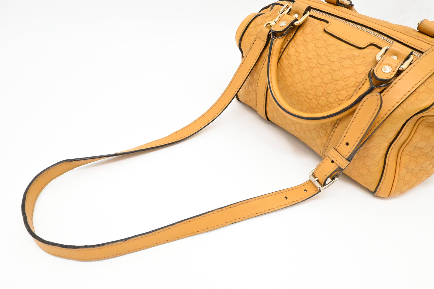 Gucci 2way Boston Bag in Yellow Micro Guccissima Leather