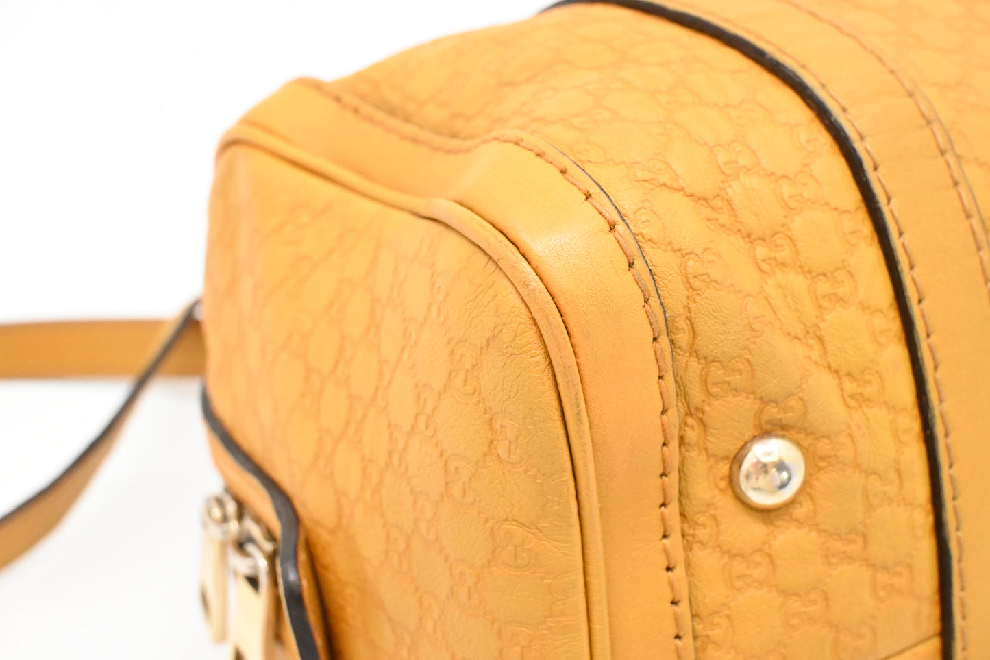 Gucci 2way Boston Bag in Yellow Micro Guccissima Leather