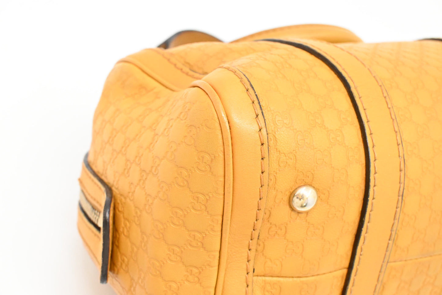 Gucci 2way Boston Bag in Yellow Micro Guccissima Leather