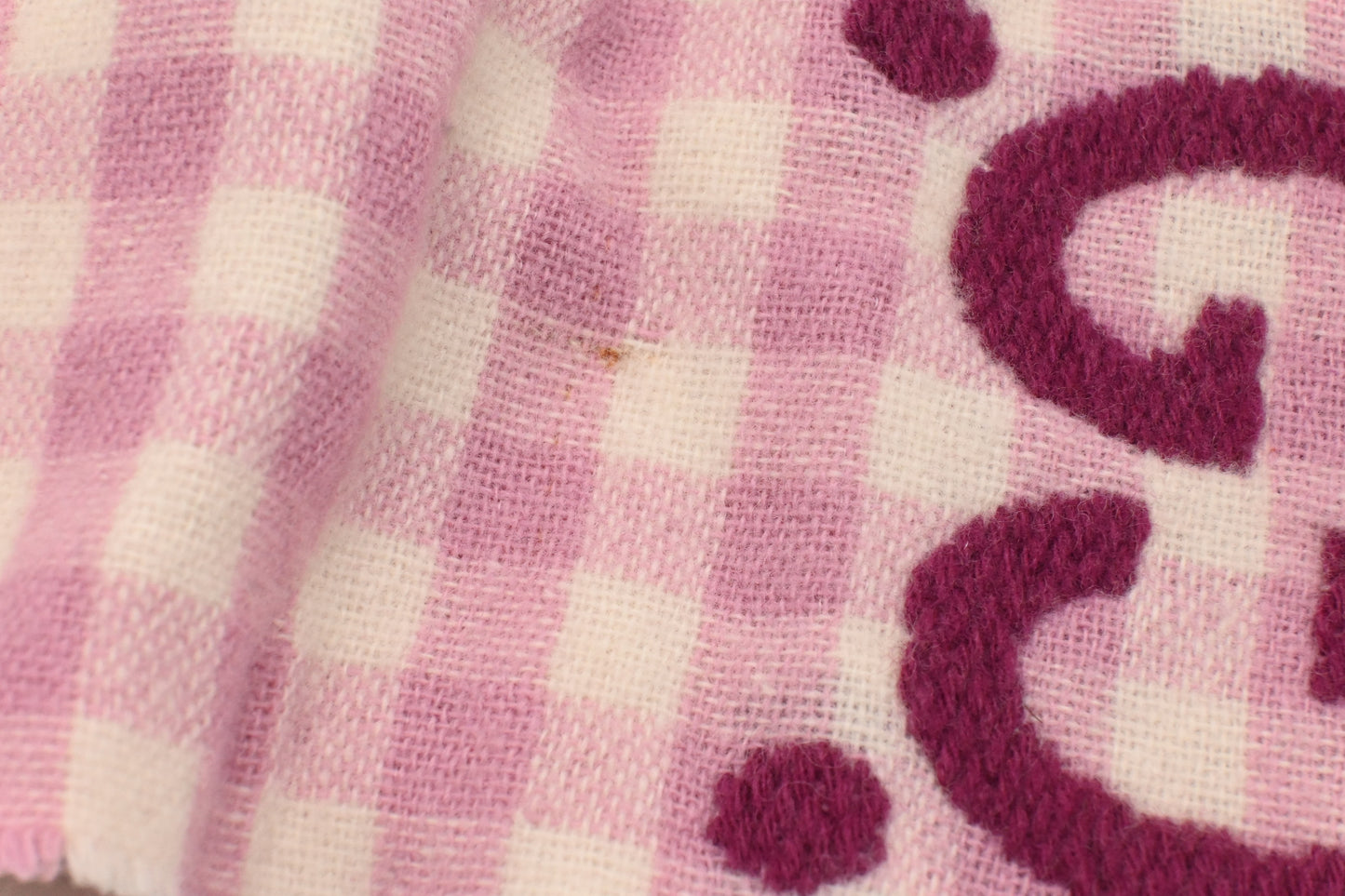 Gucci Scarf in Pink Checked Wool