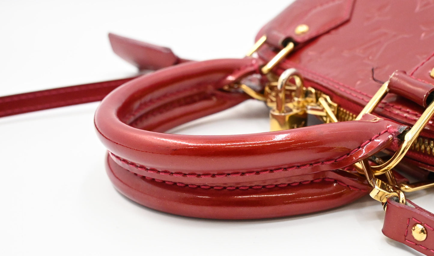 Louis Vuitton Alma BB in Red Vernis Leather