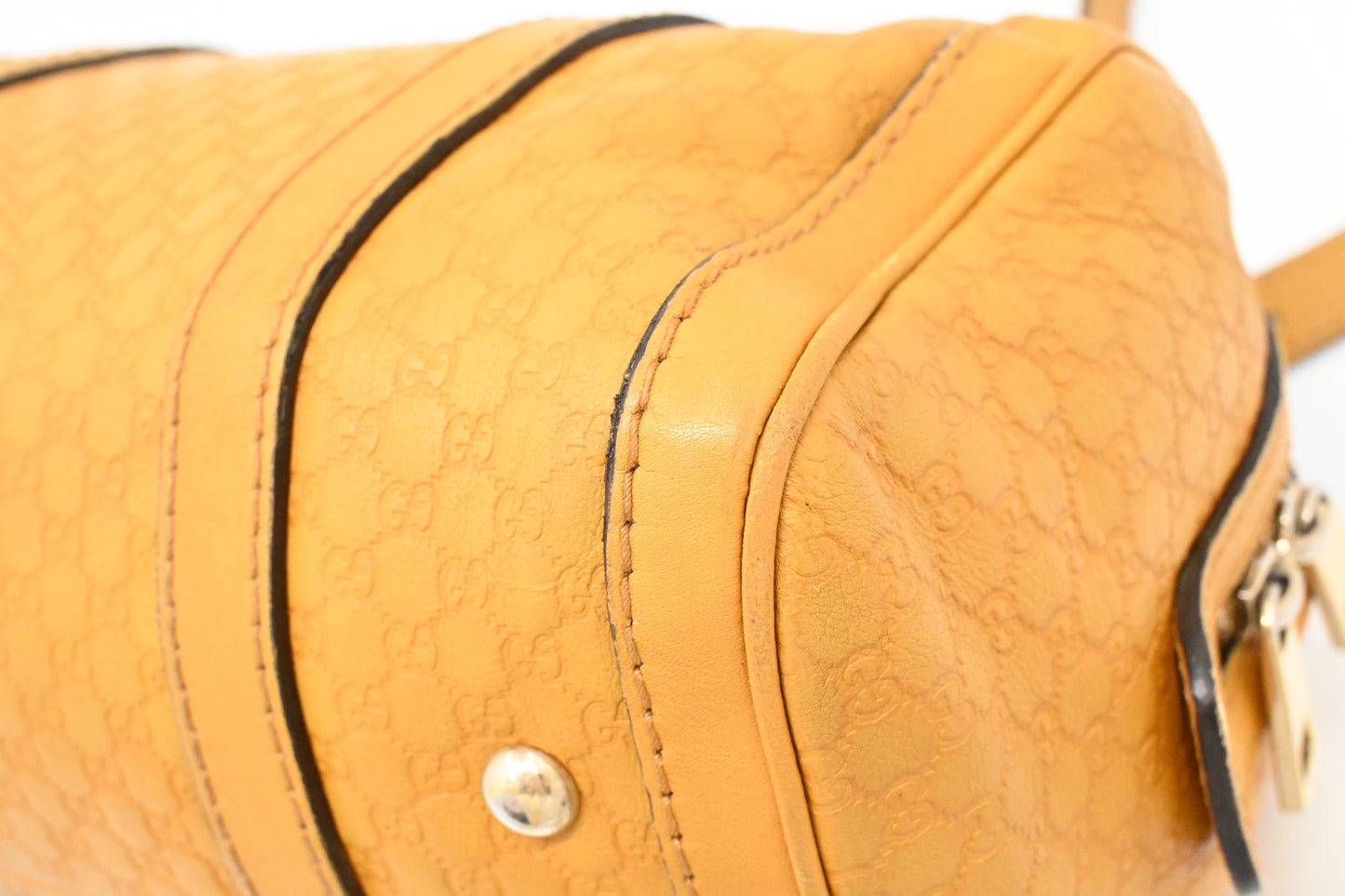 Gucci 2way Boston Bag in Yellow Micro Guccissima Leather