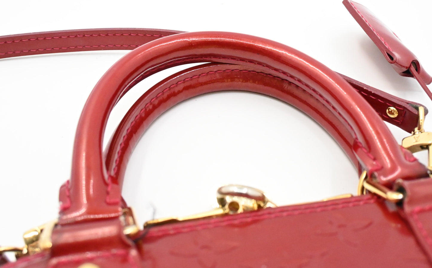Louis Vuitton Alma BB in Red Vernis Leather