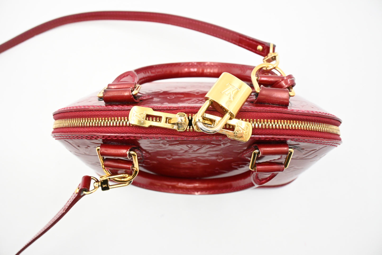 Louis Vuitton Alma BB in Red Vernis Leather