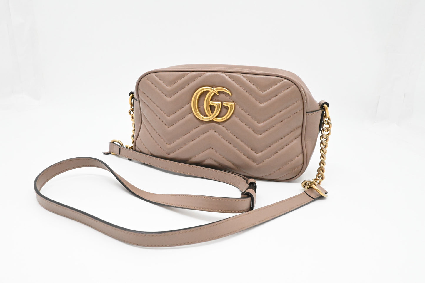 Gucci Marmont Crossbody in Porcelain Rose Leather