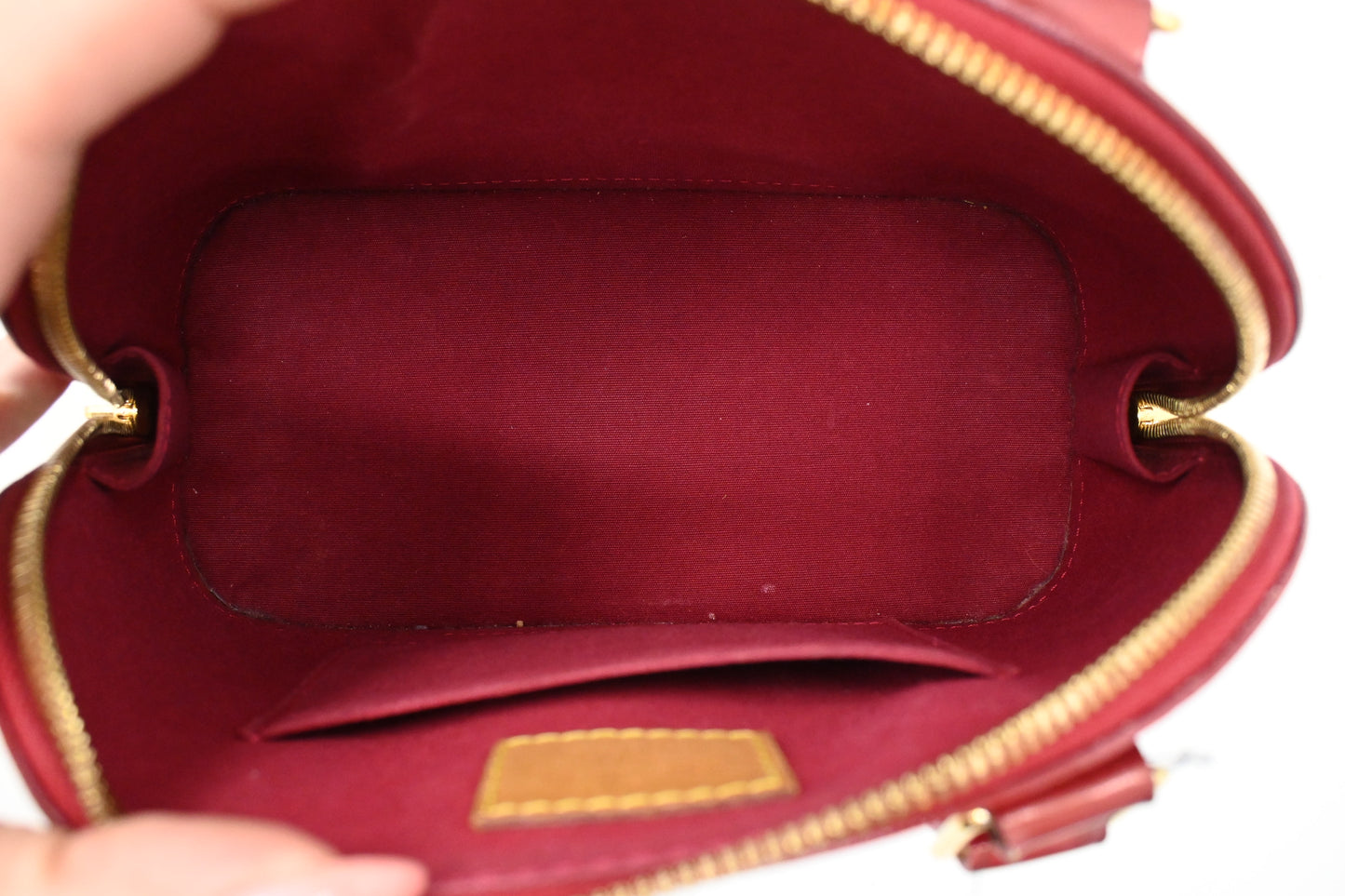 Louis Vuitton Alma BB in Red Vernis Leather