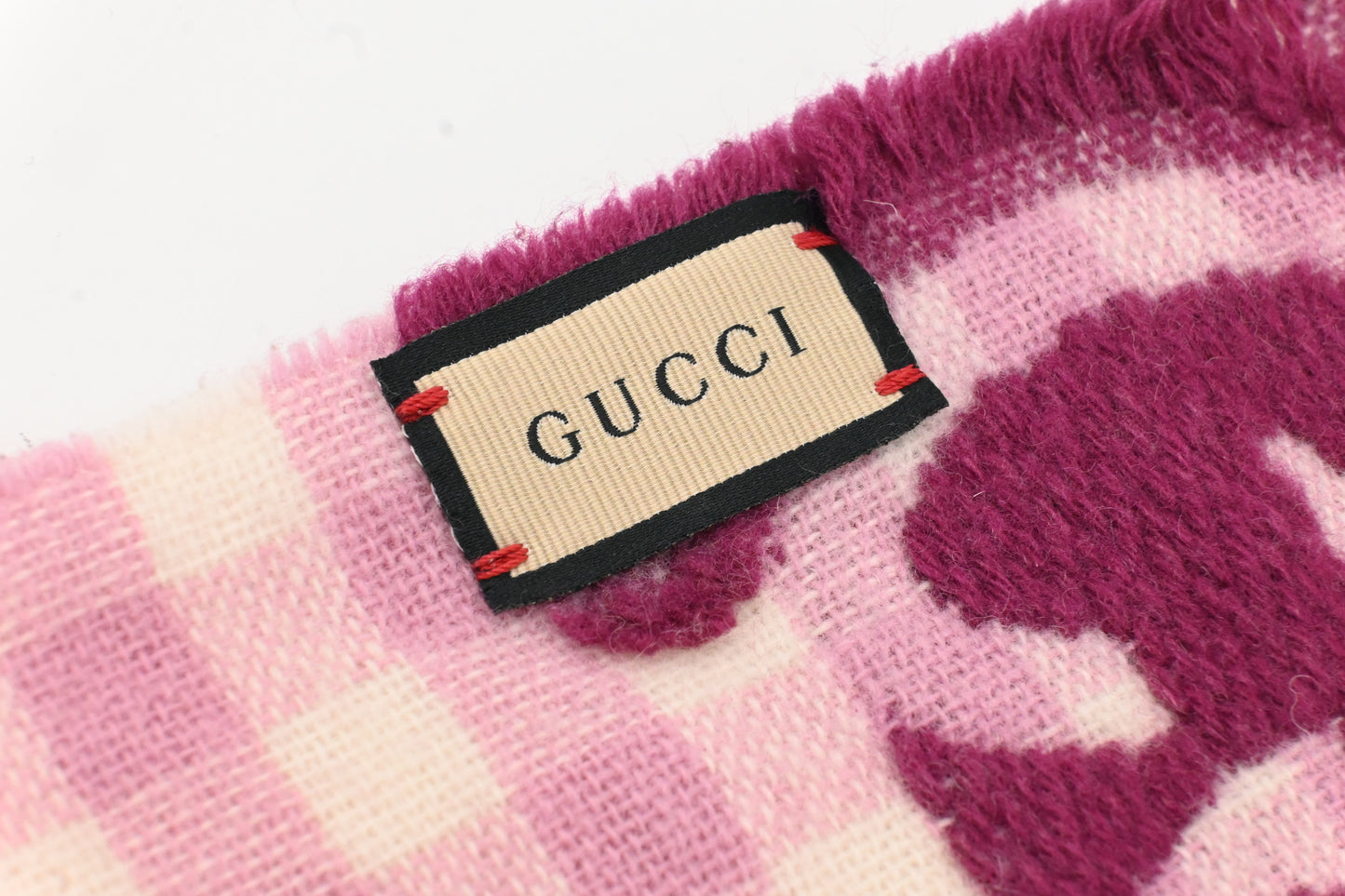Gucci Scarf in Pink Checked Wool