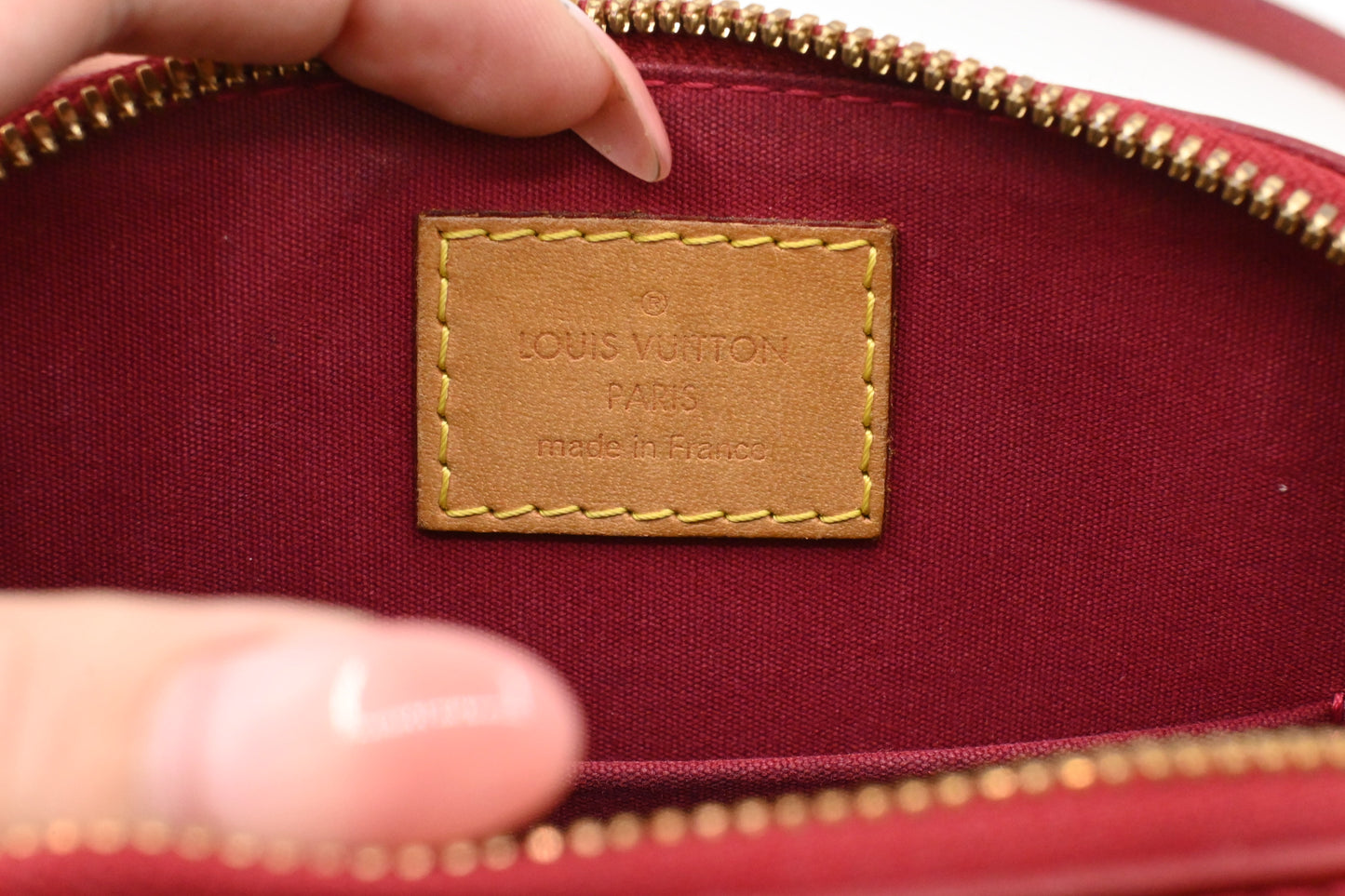 Louis Vuitton Alma BB in Red Vernis Leather