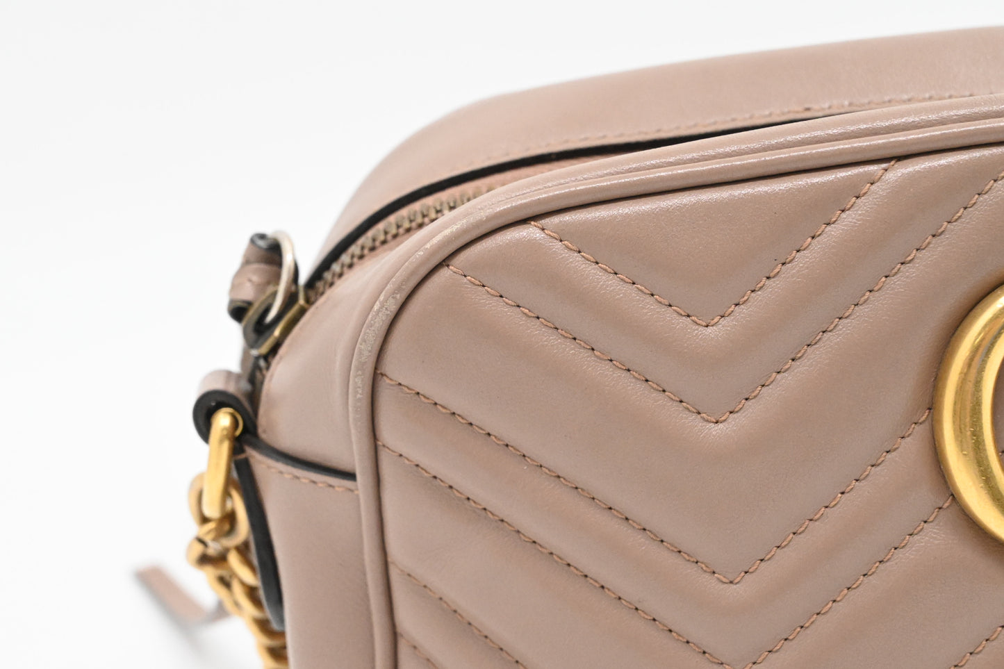 Gucci Marmont Crossbody in Porcelain Rose Leather